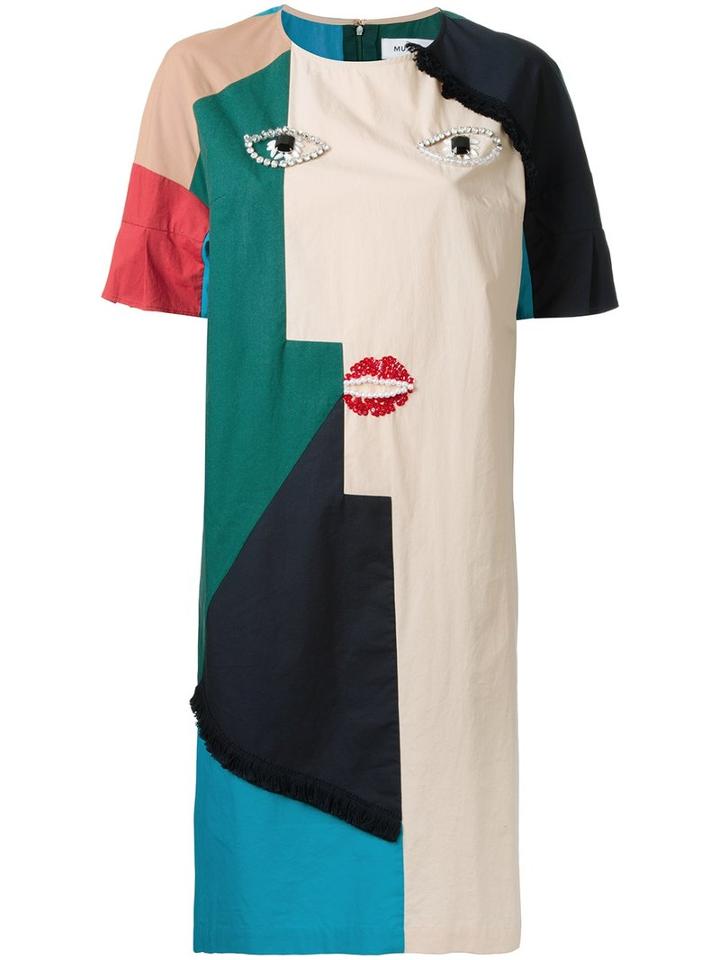 Muveil Abstract Motif T-shirt Dress, Women's, Size: 40, Cotton
