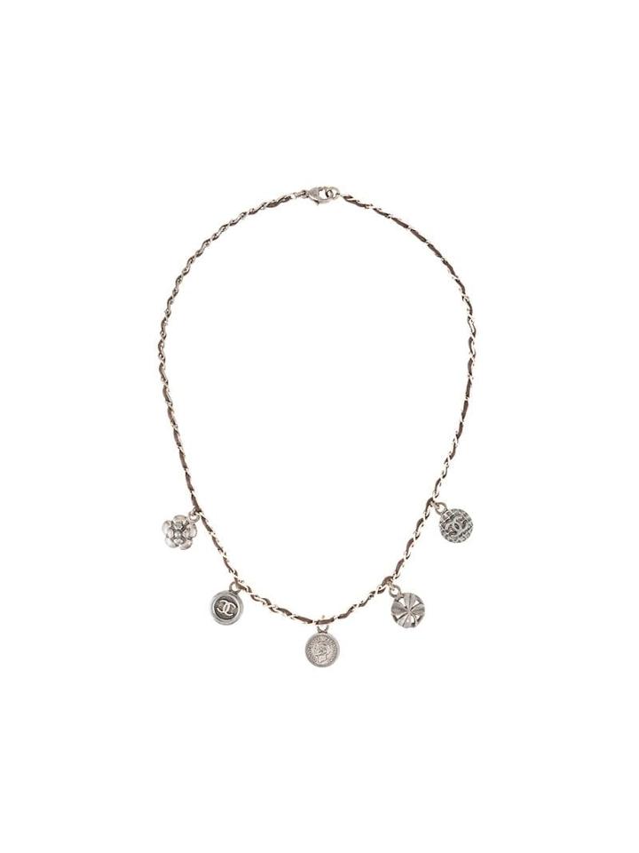 Chanel Pre-owned Cc Logos Medallion Motif Pendant Necklace - Silver