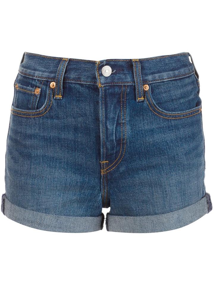 Levi's High Waisted Denim Shorts, Women's, Size: 30, Blue, Cotton/spandex/elastane