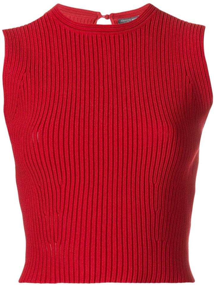 Alexander Mcqueen Ribbed Tank Top - Red