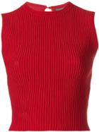 Alexander Mcqueen Ribbed Tank Top - Red