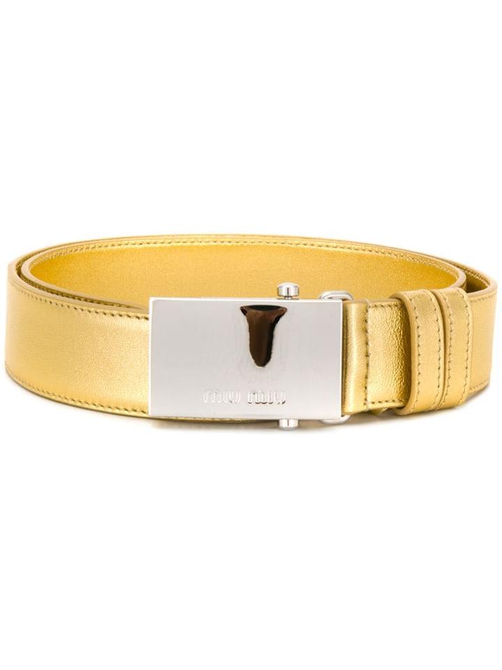 Miu Miu Metallic Belt - Gold