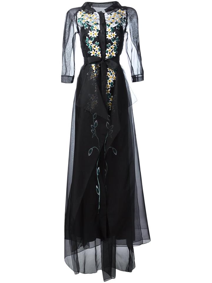 Carolina Herrera Embroidered Flower Gown