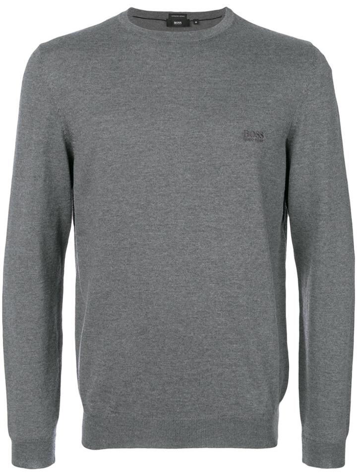 Boss Hugo Boss Embroidered Logo Jumper - Grey