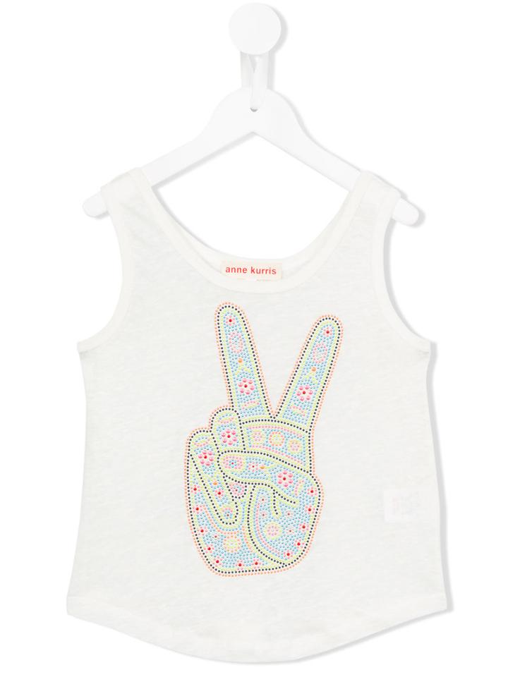 Anne Kurris Marcel Peace Tank, Girl's, Size: 12 Yrs, White