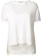 Ermanno Ermanno Lace Trim Layered Top - White