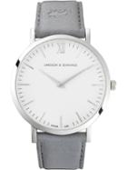 Larsson & Jennings Läder Watch, Adult Unisex, Size: L, Grey, Leather/crystal