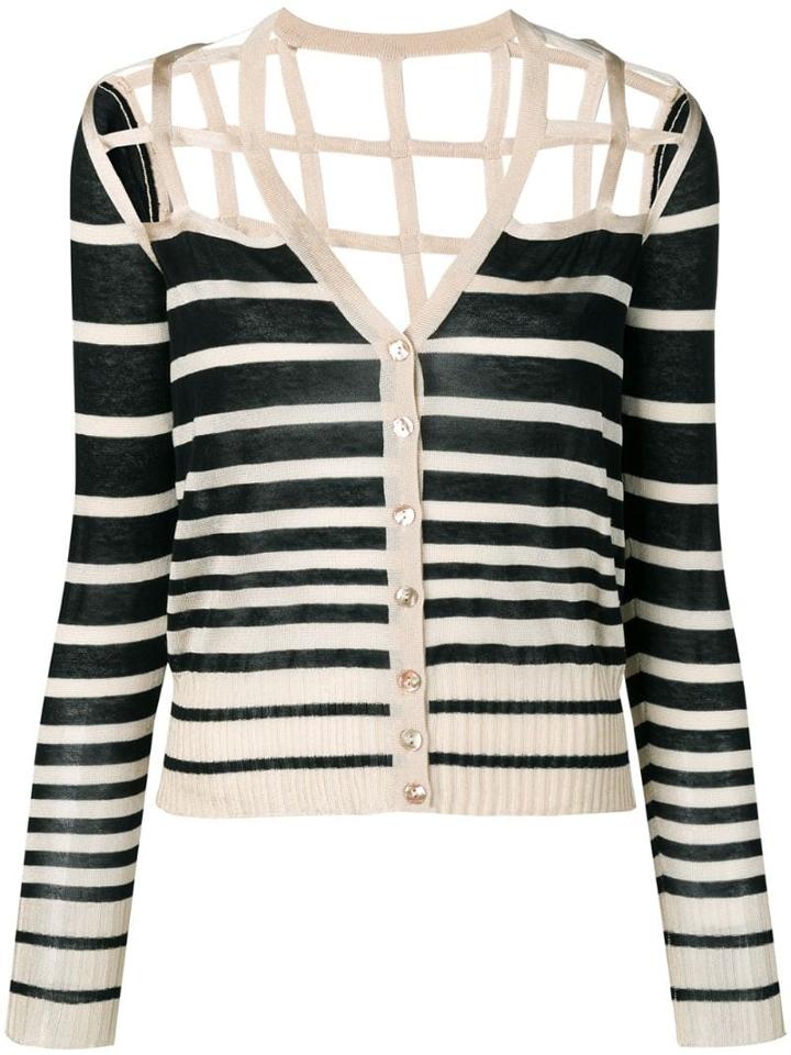 Jean Paul Gaultier Pre-owned Striped Open Back Cardigan - Neutrals
