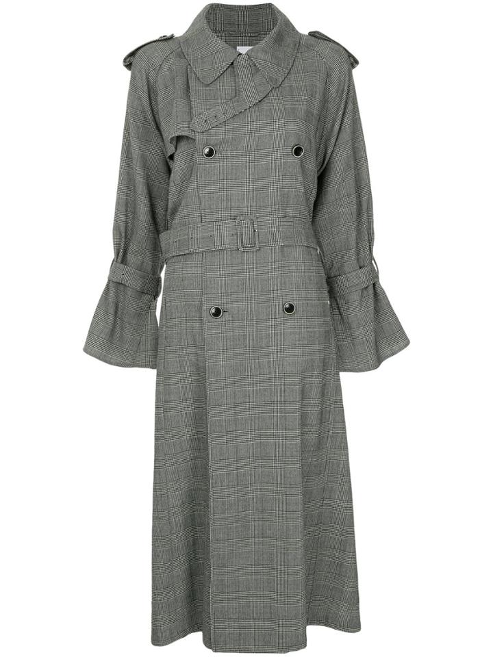 Maison Mihara Yasuhiro Herringbone Trench Coat - Grey