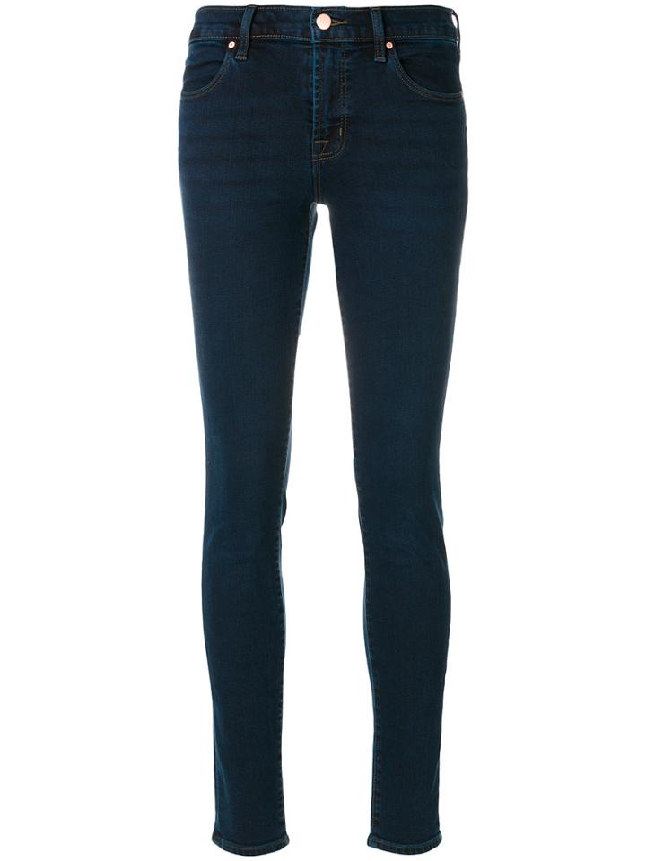 J Brand Super Skinny Mid Rise Jeans - Blue