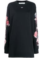 Off-white Rose Print Sweater Dress - Black