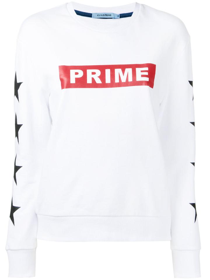 Guild Prime Logo Print Sweatshirt, Women's, Size: 34, White, Cotton