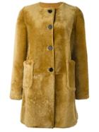 Marni Reversible Shearling Coat, Women's, Size: 40, Yellow/orange, Sheep Skin/shearling