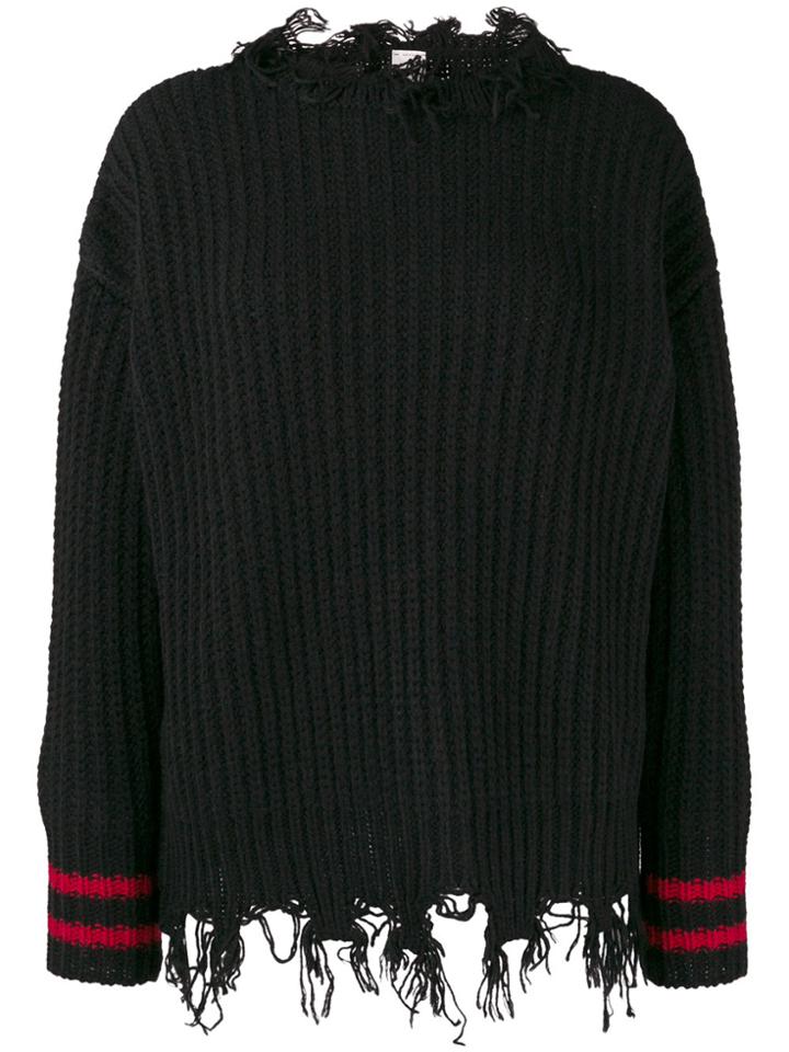 Pinko Frayed Trim Jumper - Black