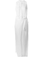 Lost & Found Ria Dunn Side Slit Wrap Jumpsuit, Women's, Size: Xs, White, Linen/flax/viscose