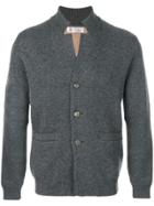 Brunello Cucinelli Ribbed High Neck Cardigan - Grey