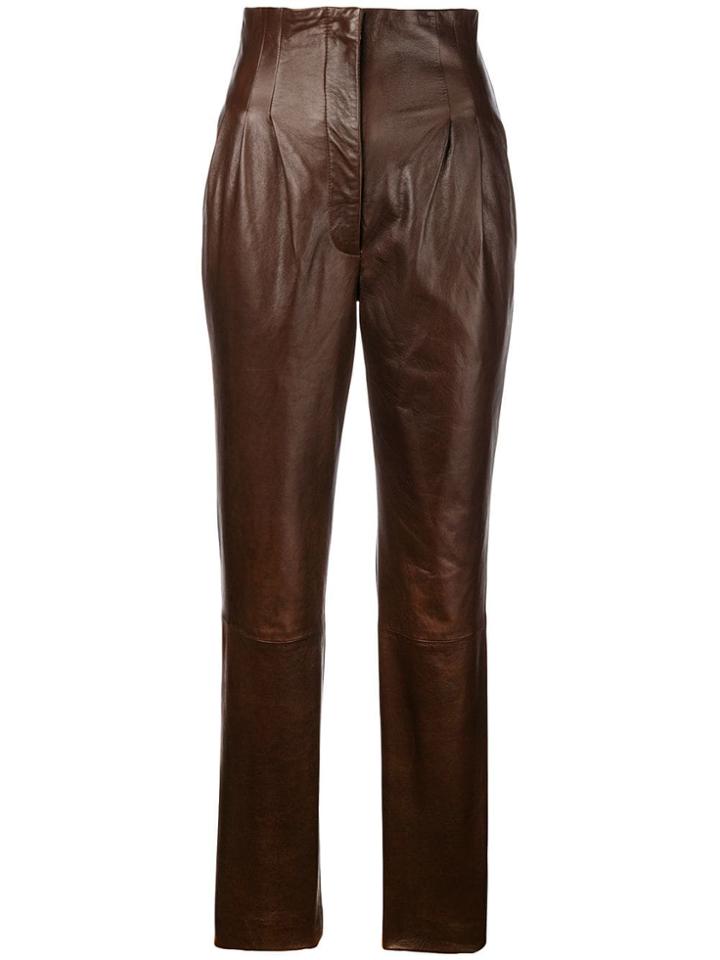Alberta Ferretti High Waist Trousers - Brown