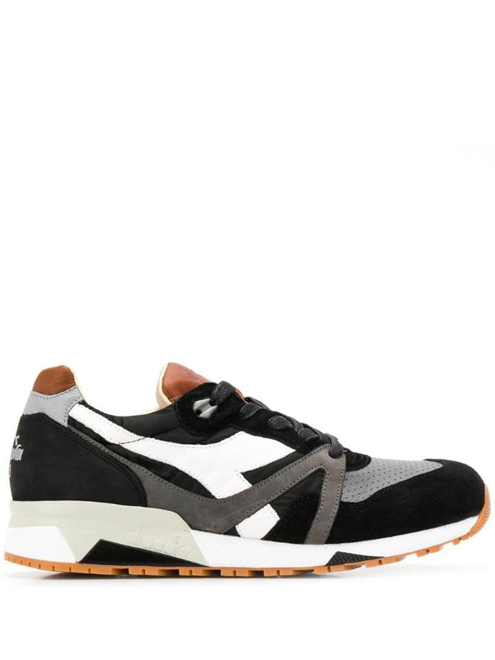 Diadora Low Top Stitching Sneakers - Black