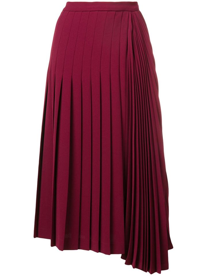 Vivetta Pleated Midi Skirt - Red
