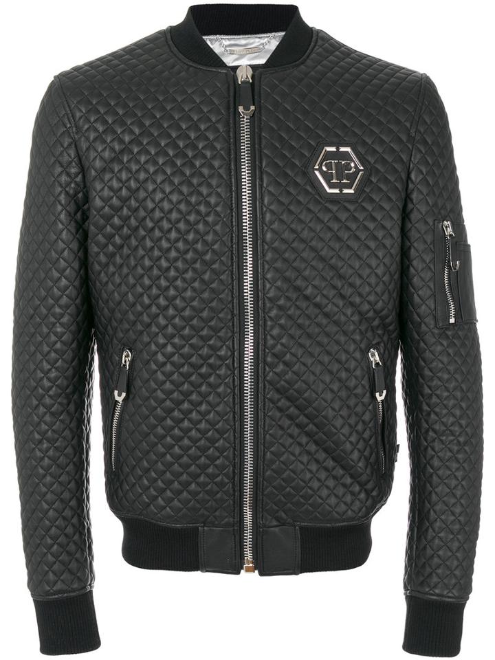 Philipp Plein - Hirobumi Jacket - Men - Sheep Skin/shearling/polyamide - L, Black, Sheep Skin/shearling/polyamide