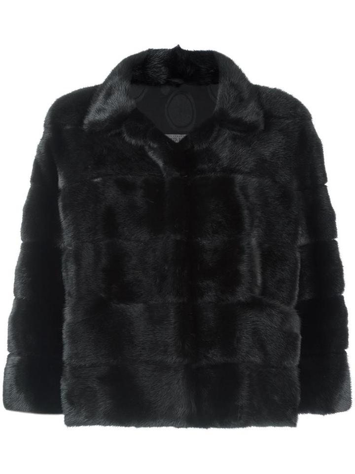 Simonetta Ravizza 'beirut' Jacket, Women's, Size: 46, Black, Mink Fur/silk
