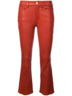 Frame Denim Cropped Coated Jeans - Red