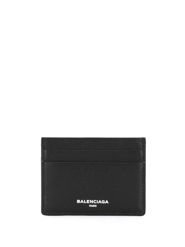 Balenciaga Logo Print Cardholder - Black