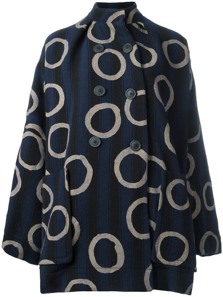 Vivienne Westwood Anglomania Oversized Double-breasted Coat, Women's, Size: Small, Blue, Cotton/polyester/other Fibers