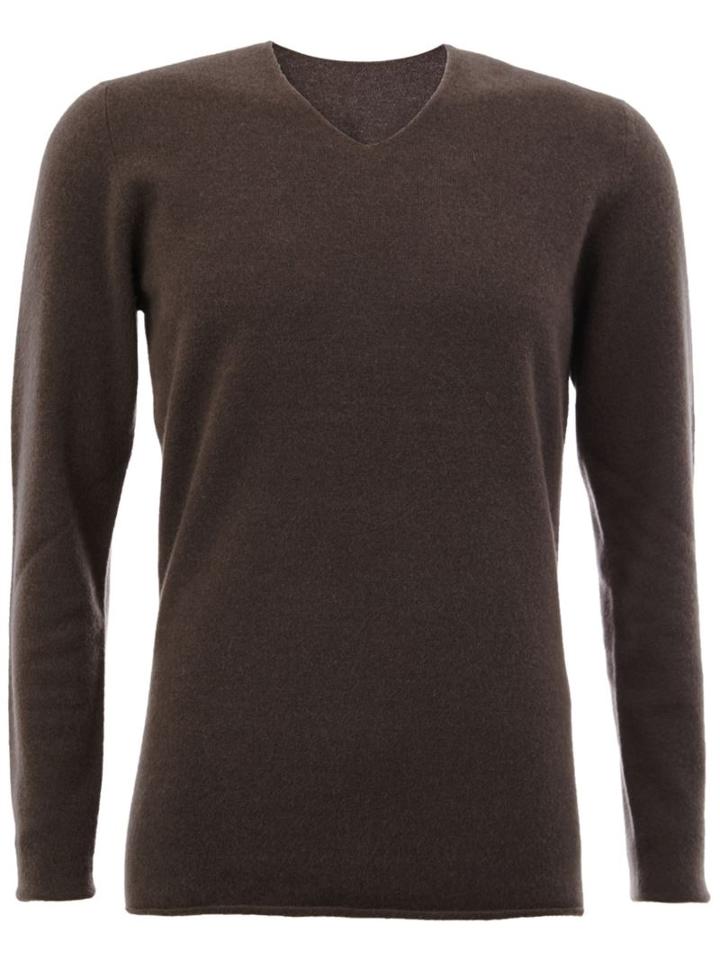 Label Under Construction V-neck Jumper, Men's, Size: 52, Grey, Angora/wool
