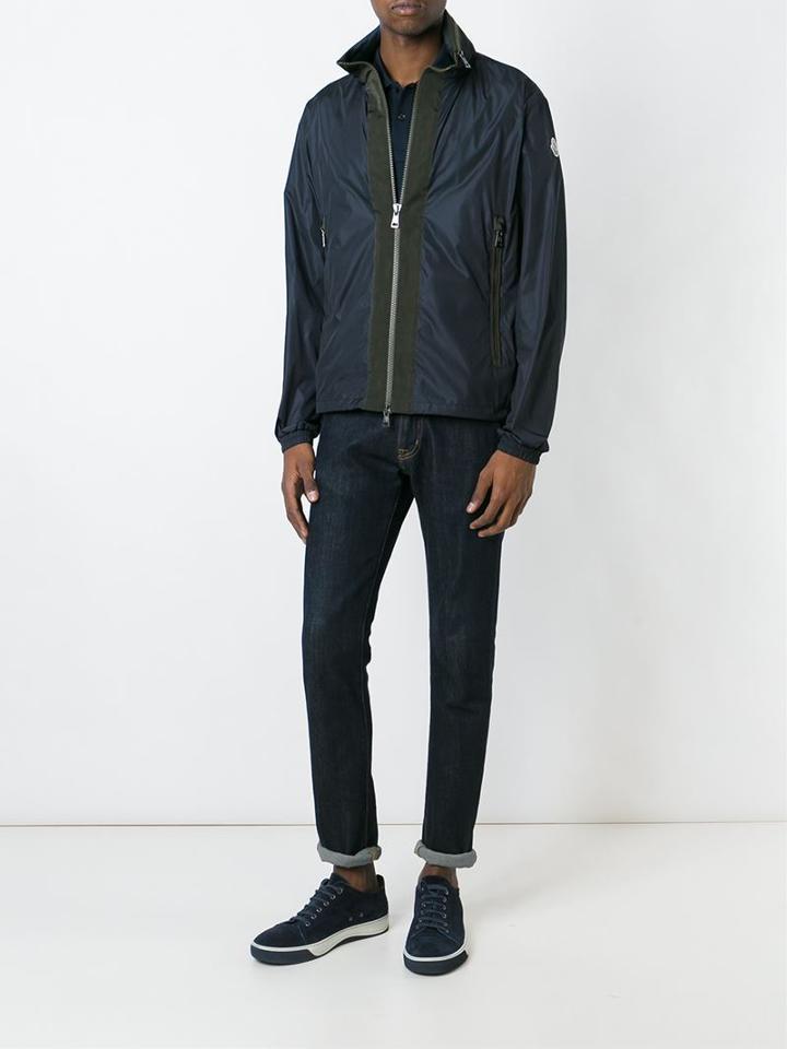 Moncler Classic Windbreaker Jacket, Men's, Size: 3, Blue, Polyamide