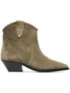 Isabel Marant Taupe Dewina 40 Suede Ankle Boots - Green