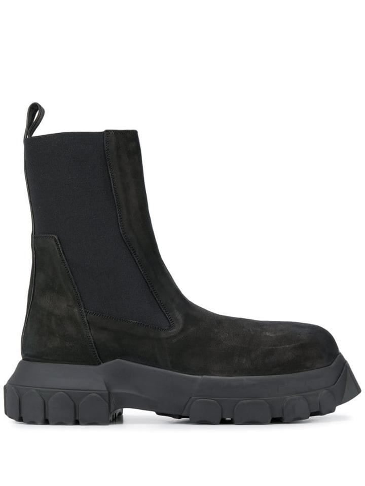 Rick Owens Ridged Sole Boots - Black