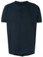 Hannes Roether - Panelled Henley T-shirt - Men - Cotton/wool - M, Black, Cotton/wool