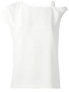 Helmut Lang Strap Detail Top, Women's, Size: Large, White, Viscose/acetate/silk