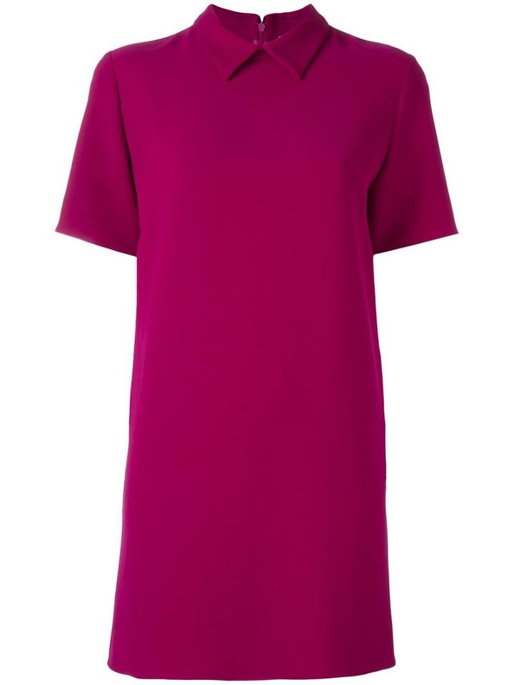 P.a.r.o.s.h. Classic Collar Shortsleeved Dress, Women's, Size: Medium, Pink/purple, Polyester/spandex/elastane