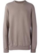 Rick Owens Drkshdw Crew Neck Sweatshirt, Men's, Size: Small, Grey, Cotton