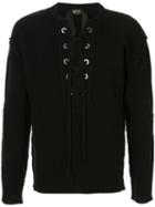 Nº21 Lace-up Detail Jumper - Black