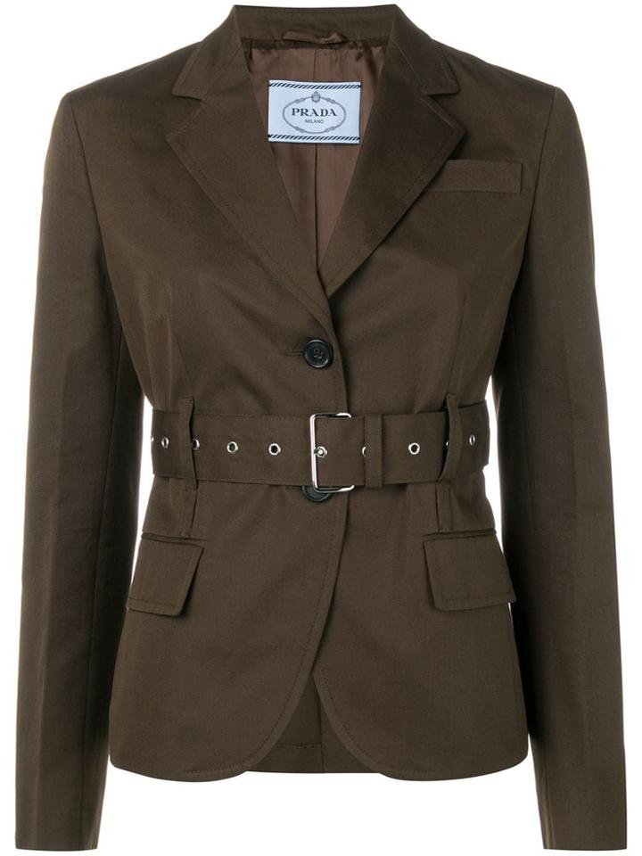Prada Belted Blazer - Brown