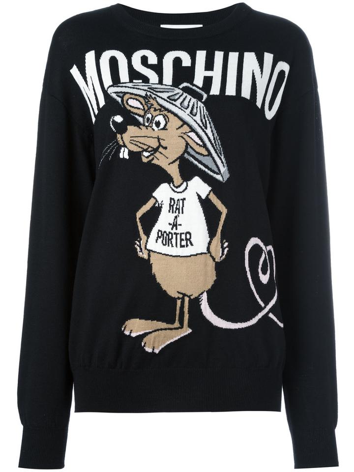 Moschino - Rat-a-porter Jumper - Women - Virgin Wool - 40, Black, Virgin Wool