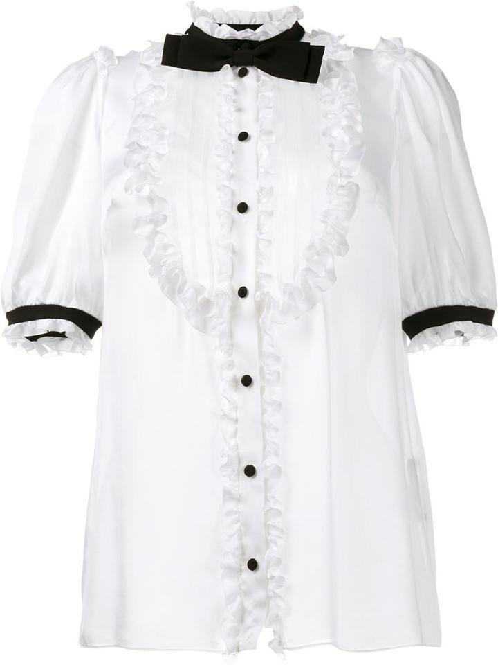 Dolce & Gabbana Tuxedo Blouse, Women's, Size: 46, White, Silk