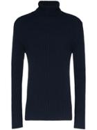 Bottega Veneta Roll Neck Ribbed Sweater - Blue