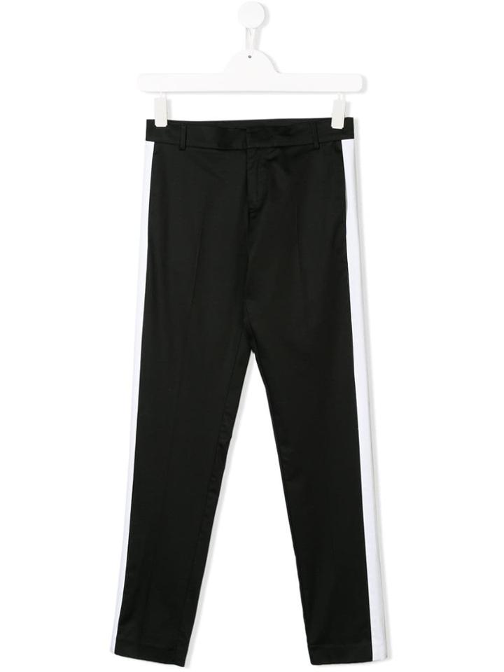 Balmain Kids Side Stripe Trousers - Black