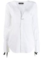 Neil Barrett Pleated Front Bib Shirt - White