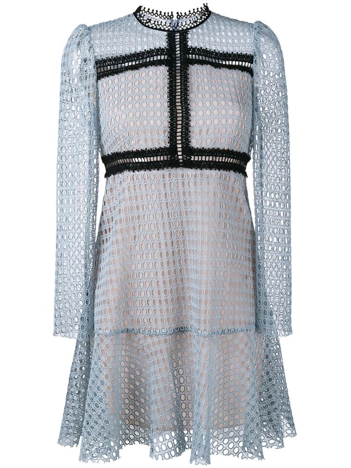 Philosophy Di Lorenzo Serafini Lace Long Sleeve Dress - Blue
