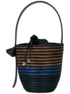 Cesta Collective Woven Striped Bucket Bag - Black