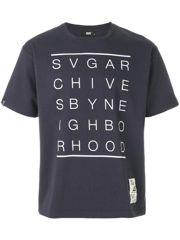 Neighborhood Letter Print T-shirt - Black