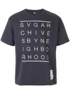 Neighborhood Letter Print T-shirt - Black