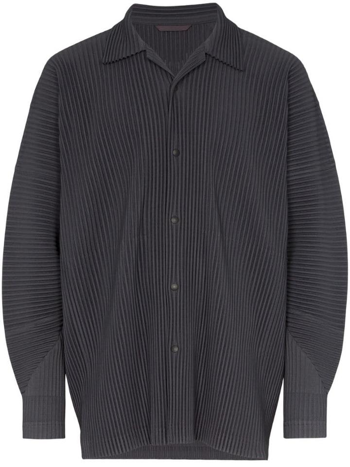 Homme Plissé Issey Miyake Pleated Long-sleeve Shirt - Grey