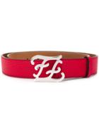 Fendi Karligraphy Buckle Belt - Red