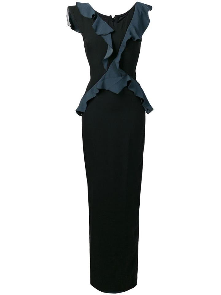 Chalayan Ruffled Sleeveless Maxi Dress - Black